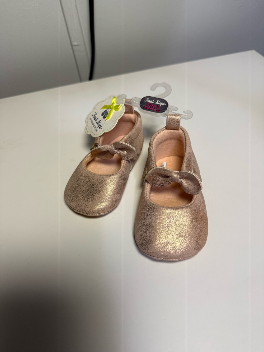 Shimmery Pink Gold Baby Shoes (6-9M)